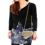 Alamode Gold White Metal Clutch with Top Grade Crystal in Multi Color - Alamode - Flyclothing LLC