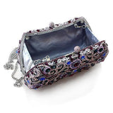 Alamode Imitation Rhodium White Metal Clutch with Top Grade Crystal in Multi Color - Alamode