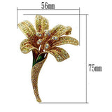 Alamode Gold White Metal Brooches with Top Grade Crystal in Multi Color - Alamode