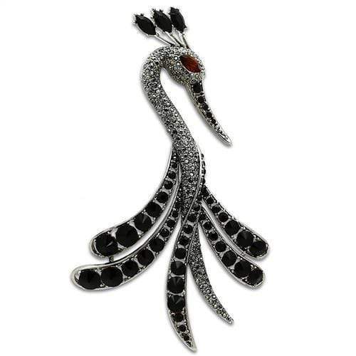 Alamode Imitation Rhodium White Metal Brooches with Top Grade Crystal in Multi Color - Alamode - Flyclothing LLC