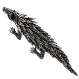 Alamode Imitation Rhodium White Metal Brooches with Top Grade Crystal in Jet - Alamode - Flyclothing LLC
