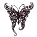 Alamode Imitation Rhodium White Metal Brooches with Top Grade Crystal in Multi Color - Alamode