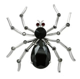Alamode Imitation Rhodium White Metal Brooches with AAA Grade CZ in Jet - Alamode - Flyclothing LLC
