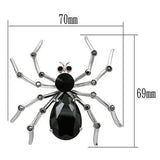 Alamode Imitation Rhodium White Metal Brooches with AAA Grade CZ in Jet - Alamode - Flyclothing LLC