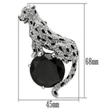 Alamode Imitation Rhodium White Metal Brooches with AAA Grade CZ in Jet - Alamode - Flyclothing LLC