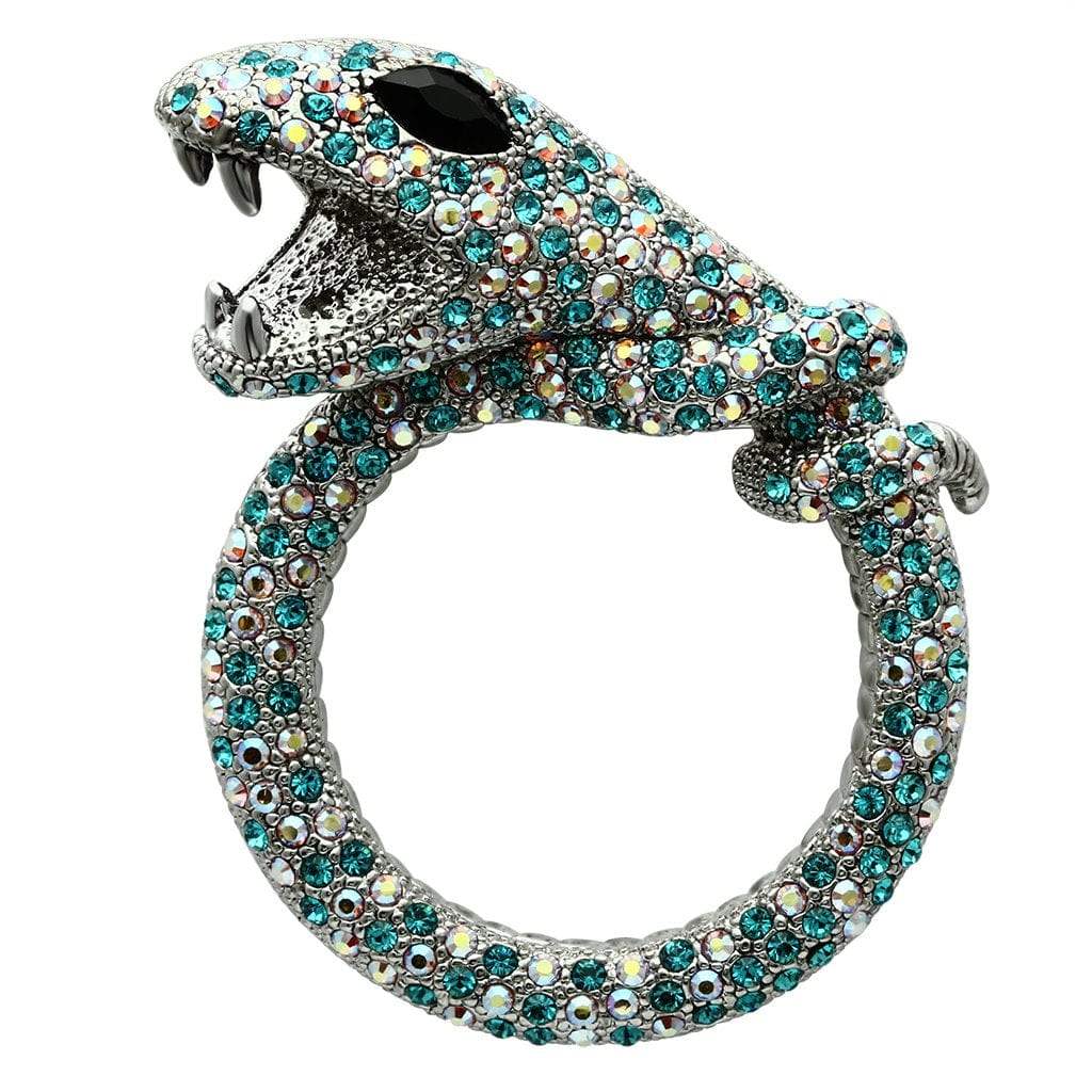 Alamode Imitation Rhodium White Metal Brooches with Top Grade Crystal in Multi Color - Alamode - Flyclothing LLC