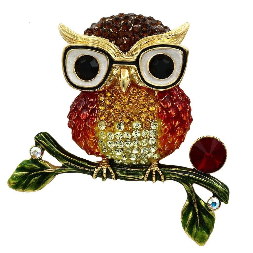 Alamode Gold White Metal Brooches with Top Grade Crystal in Multi Color - Alamode
