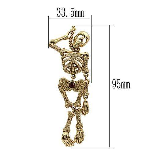 Alamode Gold White Metal Brooches with Top Grade Crystal in Multi Color - Alamode - Flyclothing LLC