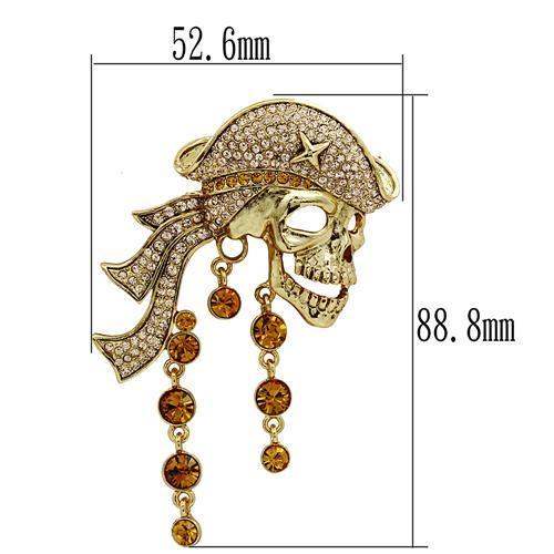 Alamode Gold White Metal Brooches with Top Grade Crystal in Multi Color - Alamode - Flyclothing LLC