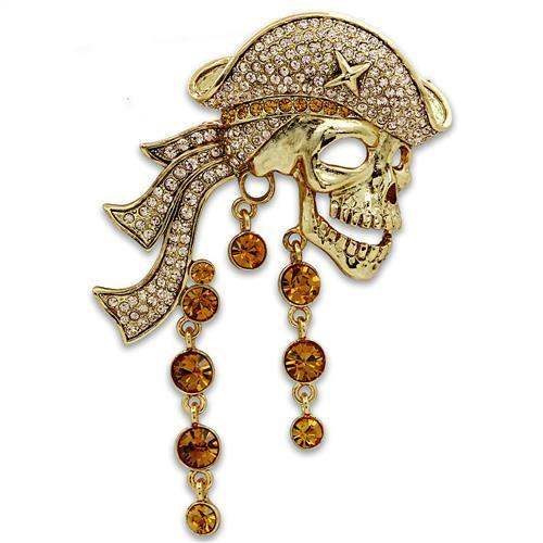Alamode Gold White Metal Brooches with Top Grade Crystal in Multi Color - Alamode - Flyclothing LLC