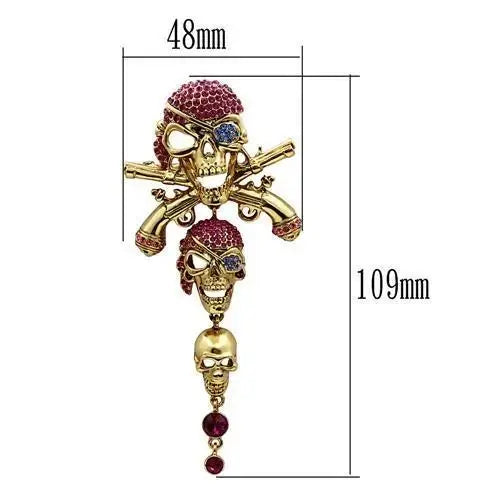 Alamode Gold White Metal Brooches with Top Grade Crystal in Multi Color - Alamode - Flyclothing LLC