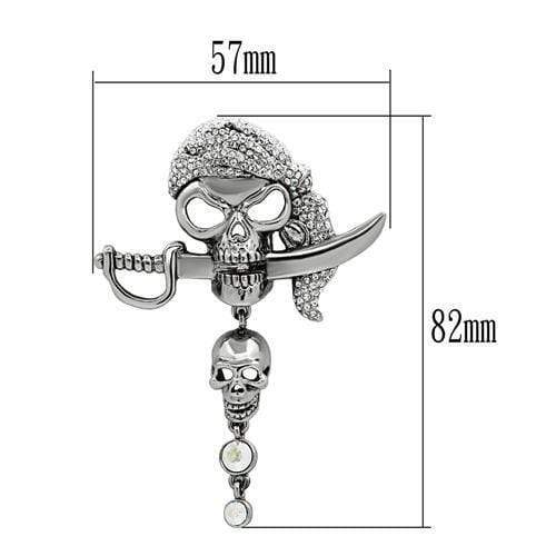 Alamode Imitation Rhodium White Metal Brooches with Top Grade Crystal in Aurora Borealis (Rainbow Effect) - Alamode - Flyclothing LLC