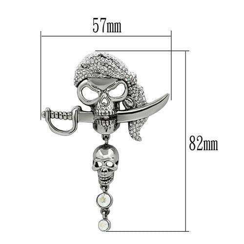 Alamode Imitation Rhodium White Metal Brooches with Top Grade Crystal in Aurora Borealis (Rainbow Effect) - Alamode - Flyclothing LLC