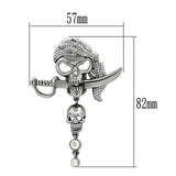 Alamode Imitation Rhodium White Metal Brooches with Top Grade Crystal in Aurora Borealis (Rainbow Effect) - Alamode