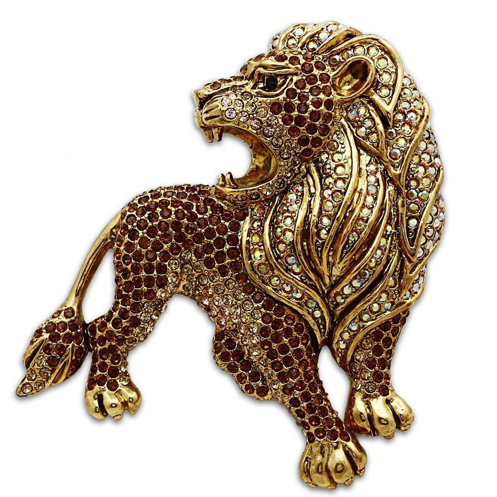 Alamode Gold White Metal Brooches with Top Grade Crystal in Multi Color - Alamode - Flyclothing LLC