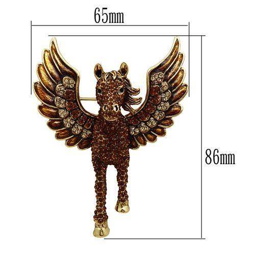 Alamode Gold White Metal Brooches with Top Grade Crystal in Multi Color - Alamode - Flyclothing LLC