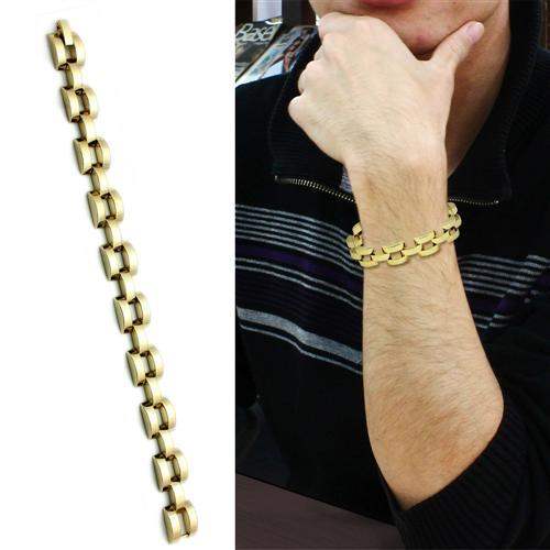 Alamode Gold Brass Bracelet with No Stone - Alamode - Flyclothing LLC