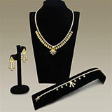 Alamode Gold Brass Jewelry Sets with AAA Grade CZ in Topaz - Alamode