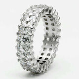 Alamode Rhodium Brass Ring with AAA Grade CZ in Clear - Alamode - Flyclothing LLC