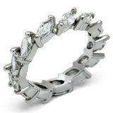 Alamode Rhodium Brass Ring with AAA Grade CZ in Clear - Alamode - Flyclothing LLC