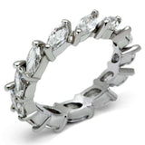 Alamode Rhodium Brass Ring with AAA Grade CZ in Clear - Alamode - Flyclothing LLC