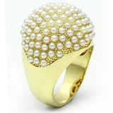 Alamode Gold Brass Ring with Synthetic Pearl in White - Alamode - Flyclothing LLC