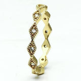 Alamode Gold Brass Ring with AAA Grade CZ in Clear - Alamode