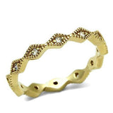 Alamode Gold Brass Ring with AAA Grade CZ in Clear - Alamode