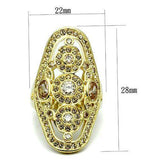Alamode Gold Brass Ring with AAA Grade CZ in Champagne - Alamode - Flyclothing LLC
