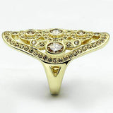 Alamode Gold Brass Ring with AAA Grade CZ in Champagne - Alamode - Flyclothing LLC
