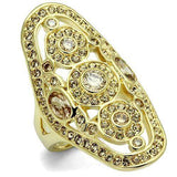 Alamode Gold Brass Ring with AAA Grade CZ in Champagne - Alamode - Flyclothing LLC