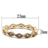 Alamode Rose Gold Brass Ring with AAA Grade CZ in Clear - Alamode - Flyclothing LLC