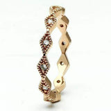 Alamode Rose Gold Brass Ring with AAA Grade CZ in Clear - Alamode - Flyclothing LLC
