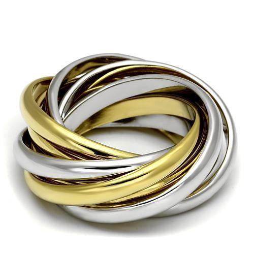 Alamode Gold+Rhodium Brass Ring with No Stone - Alamode