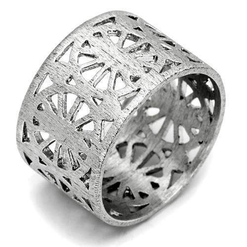 Alamode Rhodium Brass Ring with No Stone - Alamode - Flyclothing LLC