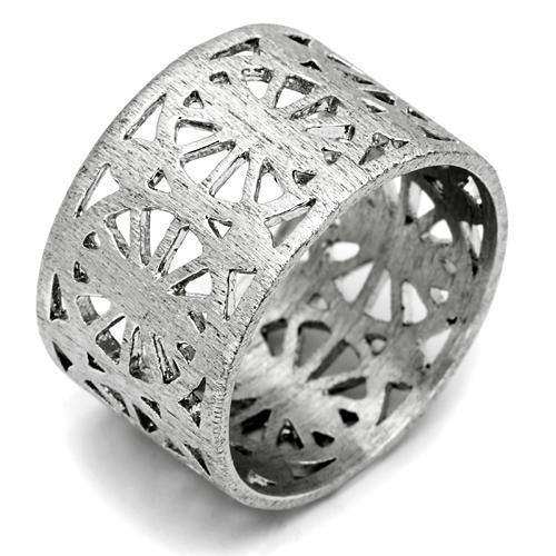 Alamode Rhodium Brass Ring with No Stone - Alamode - Flyclothing LLC