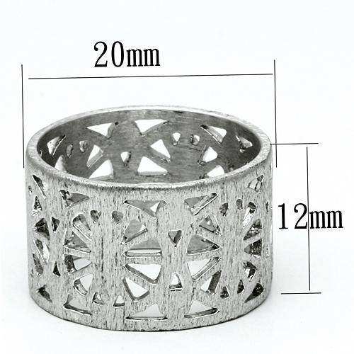 Alamode Rhodium Brass Ring with No Stone - Alamode - Flyclothing LLC