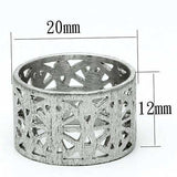 Alamode Rhodium Brass Ring with No Stone - Alamode - Flyclothing LLC