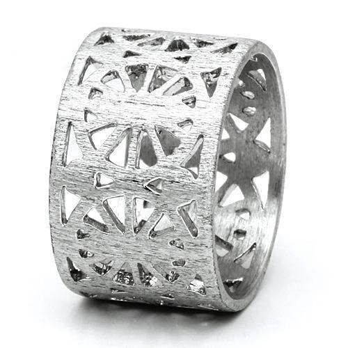 Alamode Rhodium Brass Ring with No Stone - Alamode - Flyclothing LLC