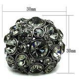 Alamode Ruthenium Brass Ring with Top Grade Crystal in Black Diamond - Alamode - Flyclothing LLC
