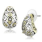 Alamode Gold+Rhodium Brass Earrings with No Stone - Alamode