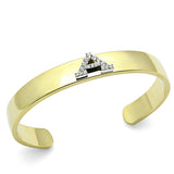 Alamode Gold+Rhodium White Metal Bangle with Top Grade Crystal in Clear - Alamode