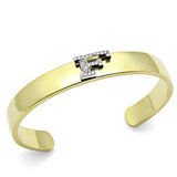 Alamode Gold+Rhodium White Metal Bangle with Top Grade Crystal in Clear - Alamode