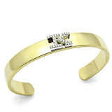 Alamode Gold+Rhodium White Metal Bangle with Top Grade Crystal in Clear - Alamode - Flyclothing LLC