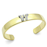 Alamode Gold+Rhodium White Metal Bangle with Top Grade Crystal in Clear - Alamode