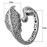 Alamode Rhodium Brass Bangle with AAA Grade CZ in Clear - Alamode - Flyclothing LLC