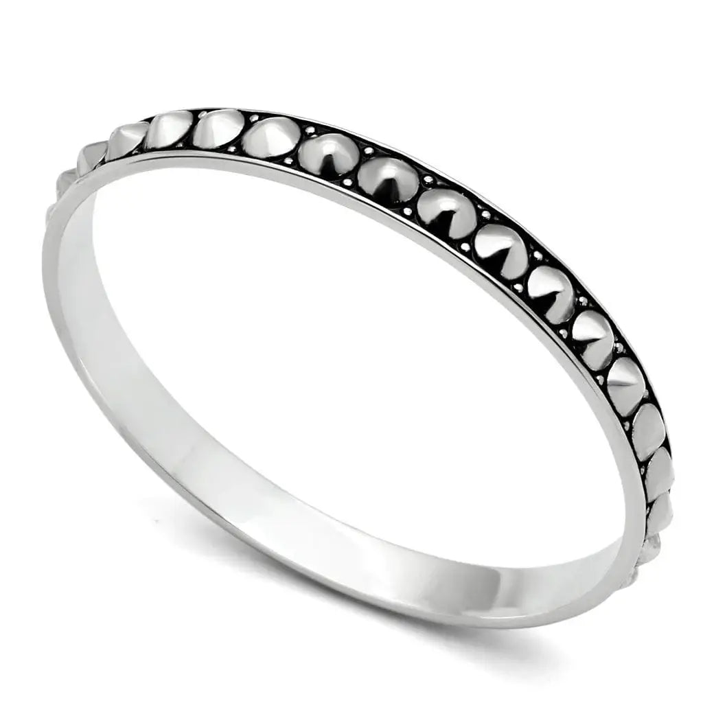 Alamode Rhodium Brass Bangle with No Stone - Alamode - Flyclothing LLC