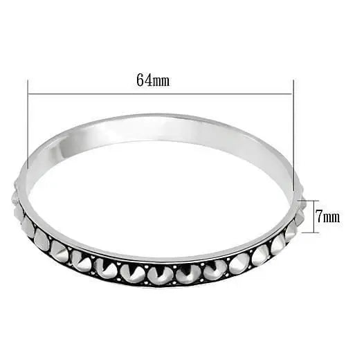 Alamode Rhodium Brass Bangle with No Stone - Alamode - Flyclothing LLC