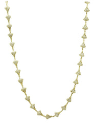 Alamode Gold Brass Necklace with Top Grade Crystal in Clear - Alamode