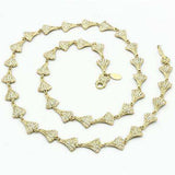 Alamode Gold Brass Necklace with Top Grade Crystal in Clear - Alamode - Flyclothing LLC